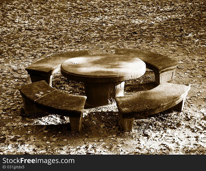 Sepia view of a remote place where you can sit and just admire the landscape. Sepia view of a remote place where you can sit and just admire the landscape