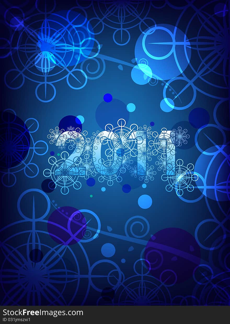 Happy new year 2011 blue greeting inscription card. Vector illustration. Happy new year 2011 blue greeting inscription card. Vector illustration