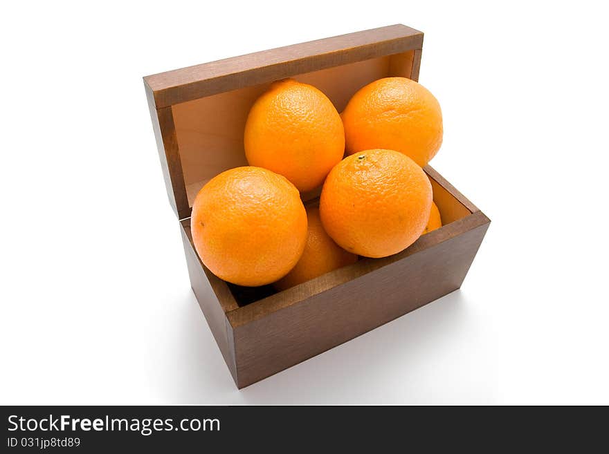 Orange mandarin on white background