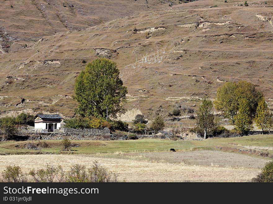 Tibetan village in west sichuan provinve of china