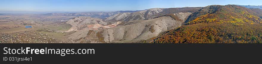 Horizontal panorama of Crimea hills. Horizontal panorama of Crimea hills