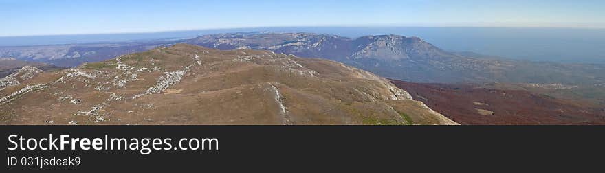 Horizontal panorama of Crimea hills. Horizontal panorama of Crimea hills