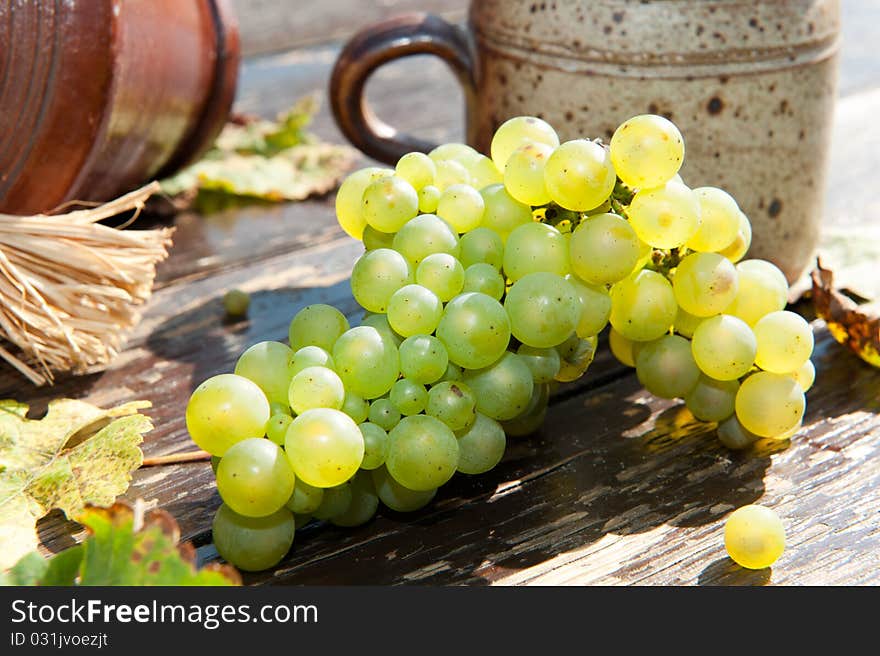 Composition with grape jug and mug