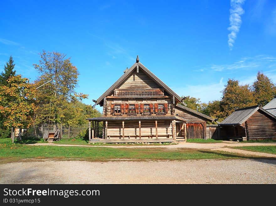 Old wooden house in village