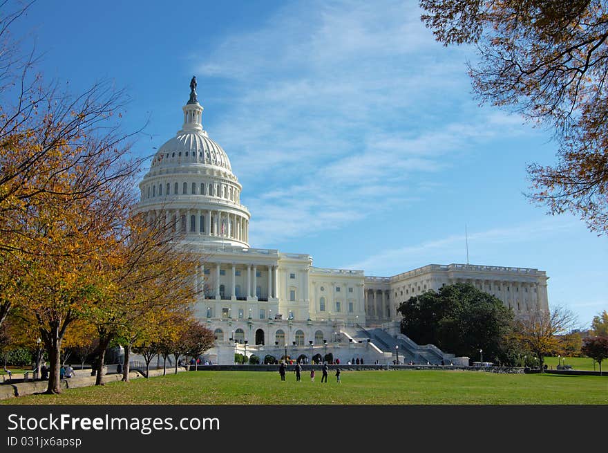 USA Capitol building, sunny daylight. November 2010