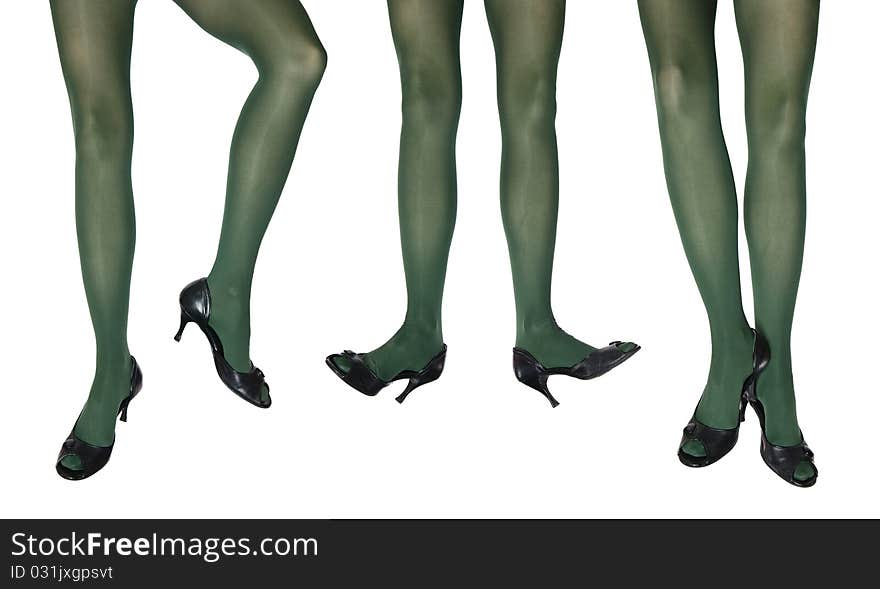 Studio Photo Of The Female Legs In Colorful Tights