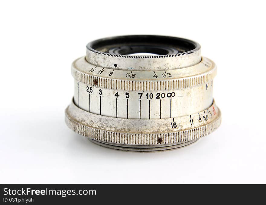 Retro lens on a white background