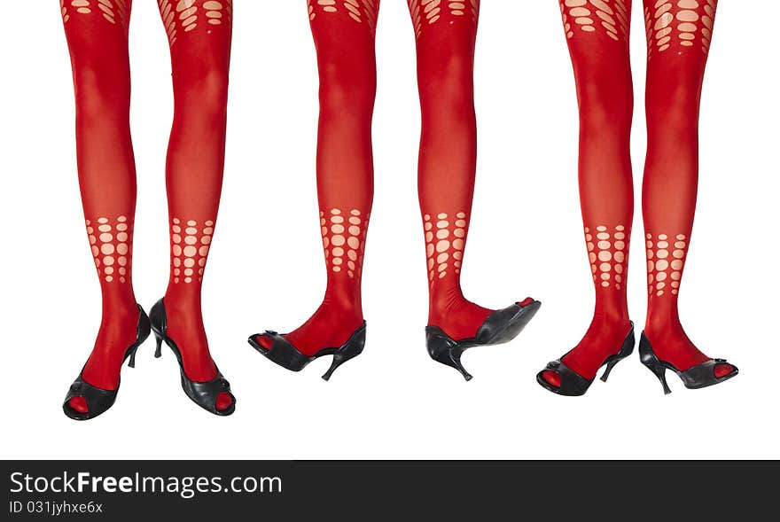 Studio Photo Of The Female Legs In Colorful Tights