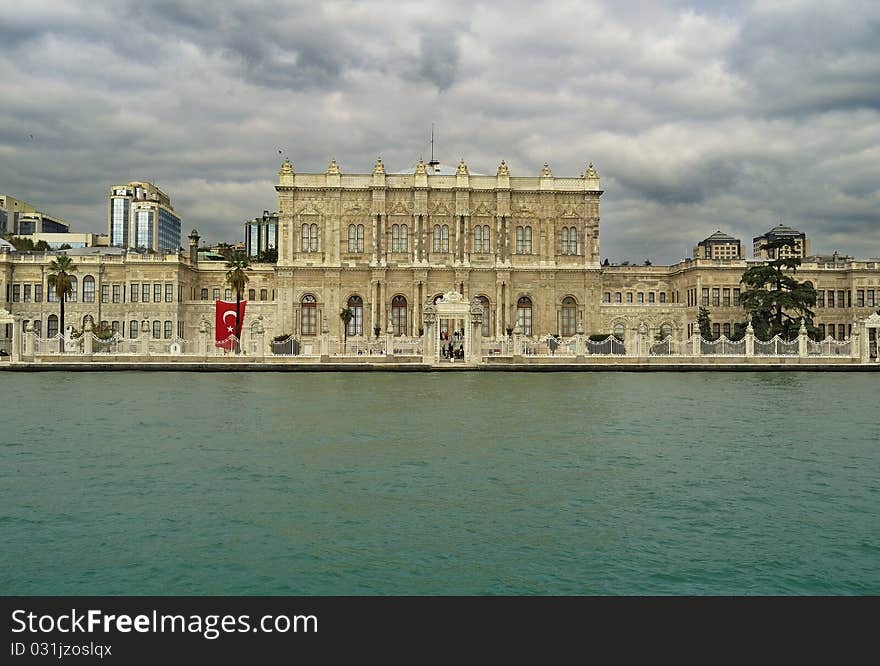 Dolmabahce palace in Istanbul front view