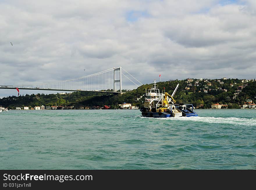 A bridge over Bosphorus in Istanbul