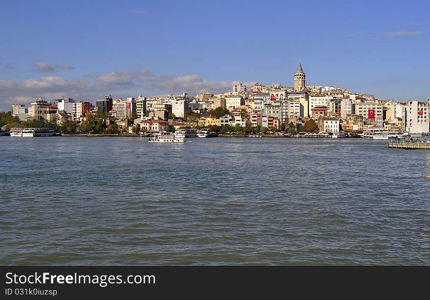 A view of Galata tower in Istanbul. A view of Galata tower in Istanbul