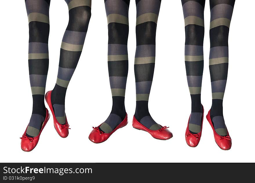 Studio Photo Of The Female Legs In Colorful Tights