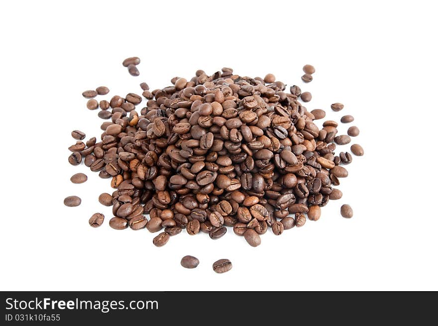 Roasted corn black coffee on white background. Roasted corn black coffee on white background