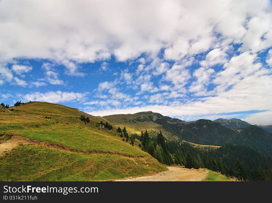 Mountains landscape in Bucegi mountains, Romania