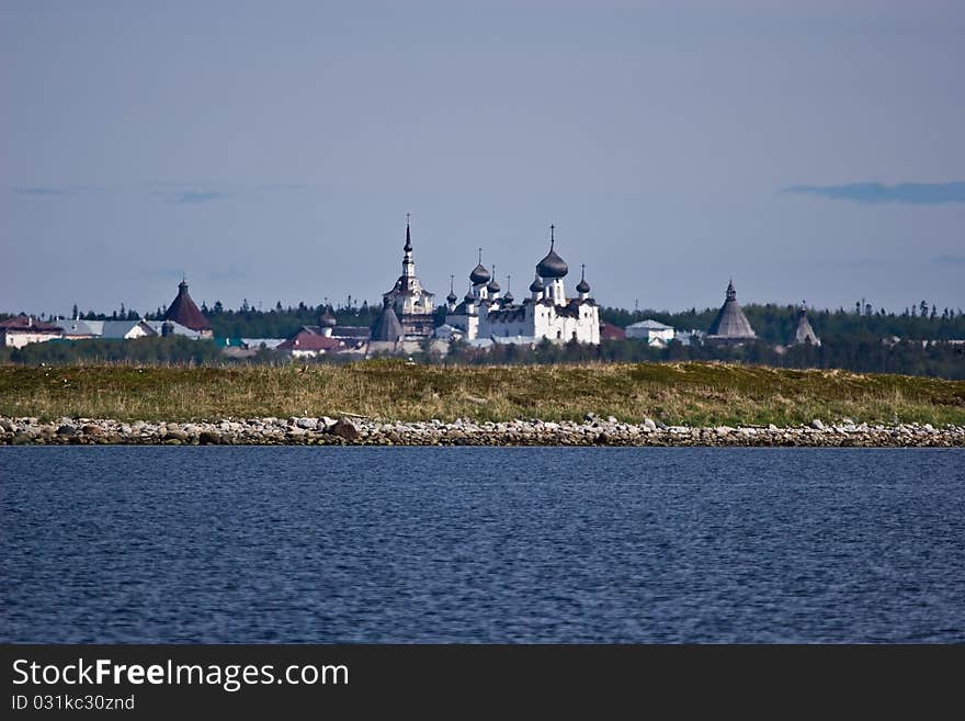 Panorama of Solovetsky Orthodox monastery