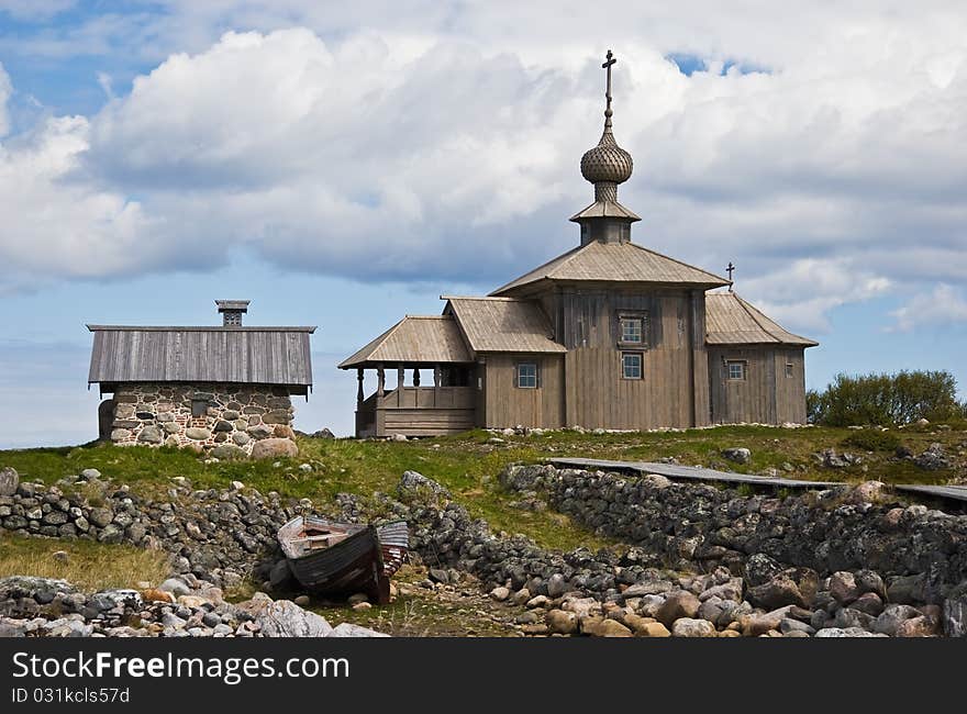 Saint Andrew chapel on Greater Zayatsky island