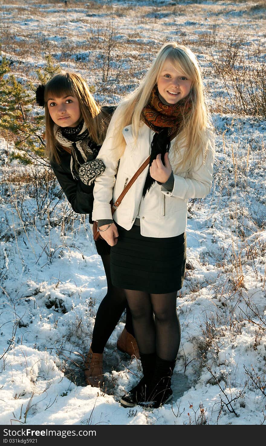 Two young beautiful girls