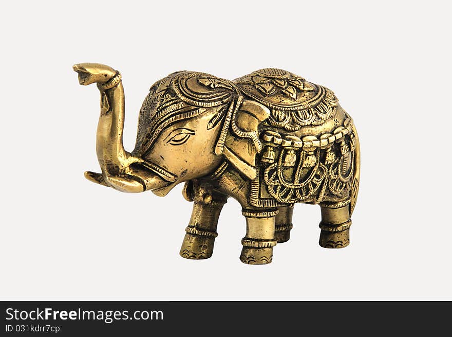 Elephant from bronze on a white background. Elephant from bronze on a white background.