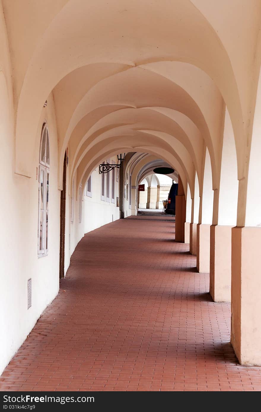 Arch in the old part of Prague in the Czech Republic