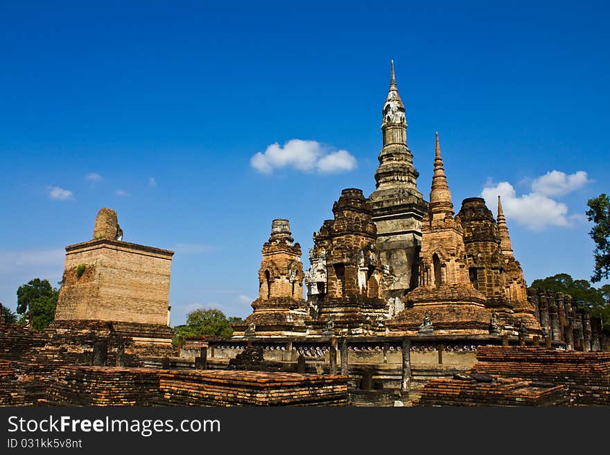 Ancient Temple in Sukhothai province of Thailand