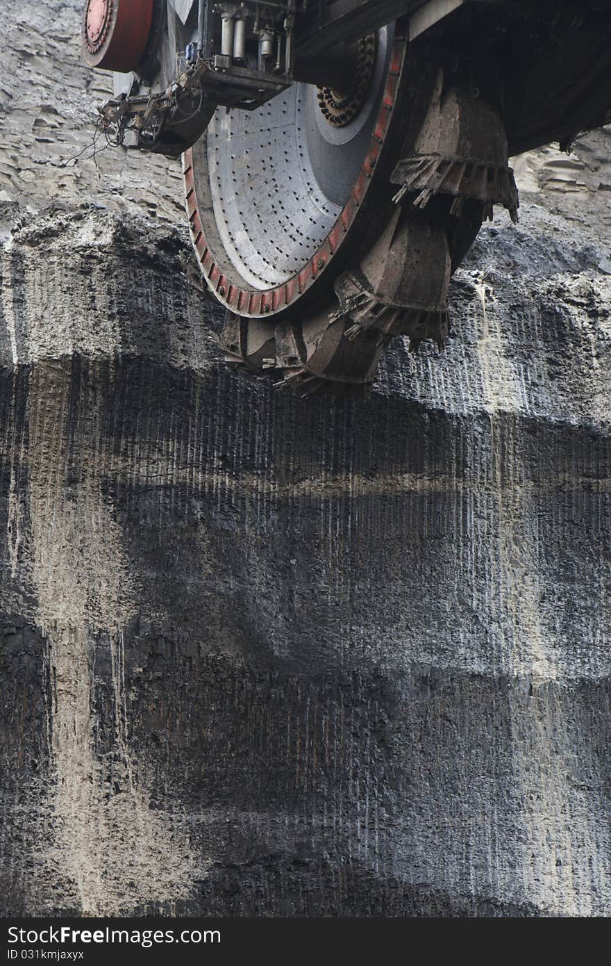 Giant bucket wheel excavator for digging the brown coal, Czech Republic. Giant bucket wheel excavator for digging the brown coal, Czech Republic