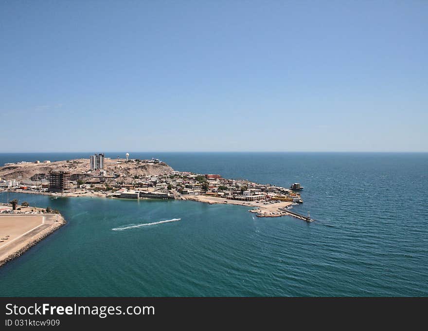 Aerial view of Old Port Puerto Penasco, Sonora. Aka Rocky Point.