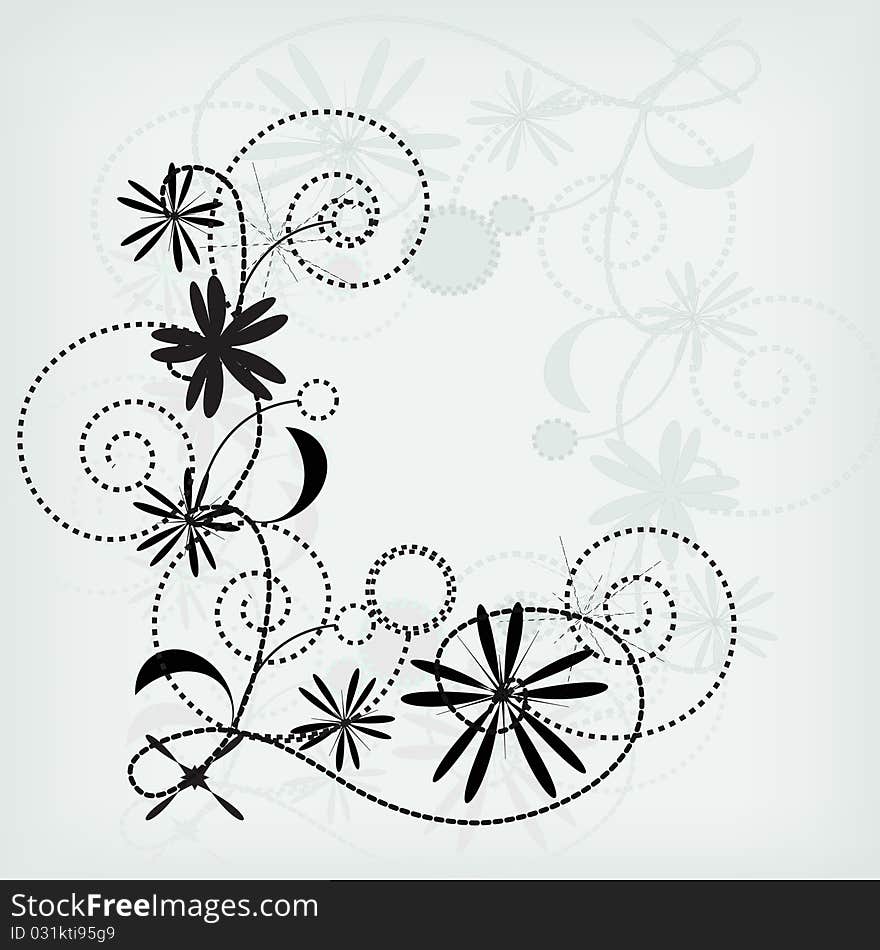 Abstract floral background with curls