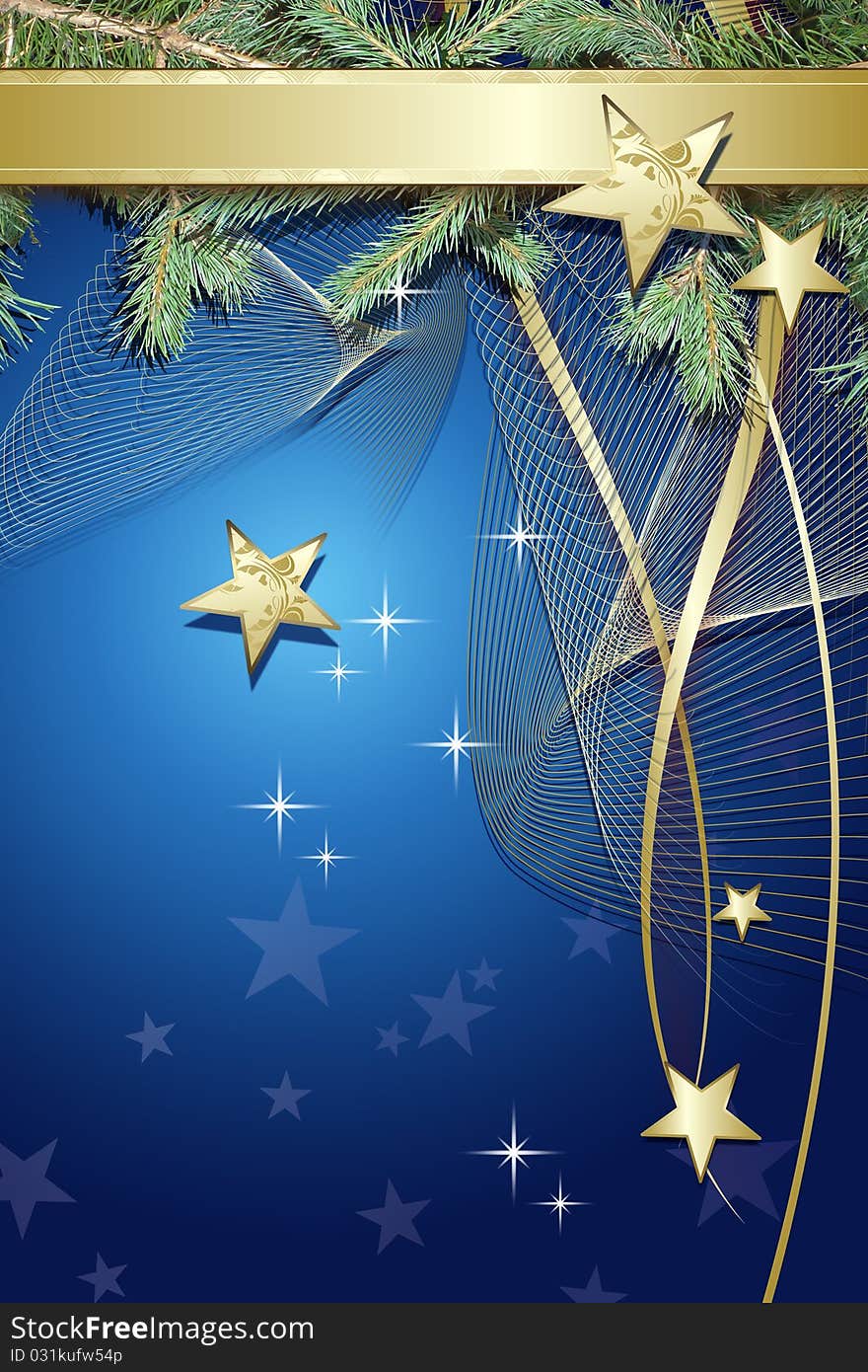 Blue Christmas background with  decorations