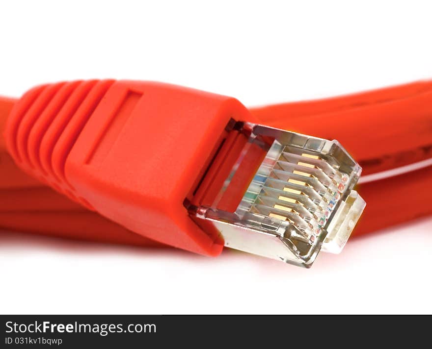 Ethernet cable on white background