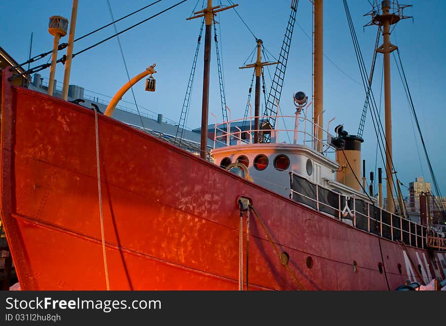 Red ship in South Street Seaport