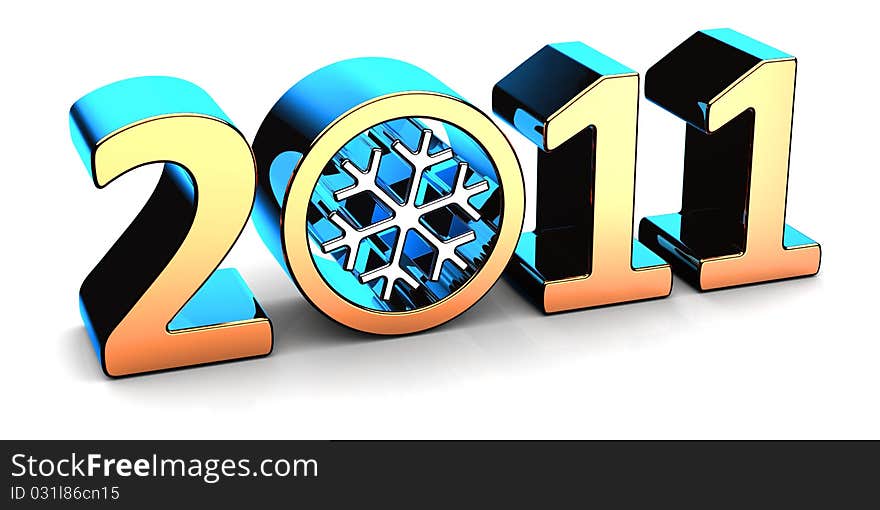 New Year 2011 date composition. This is a detailed 3D render. Isolated on white background. New Year 2011 date composition. This is a detailed 3D render. Isolated on white background