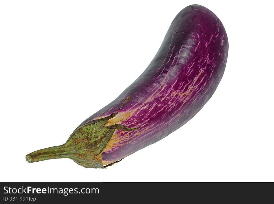 Fresh Purple Color Eggplant On A White Background