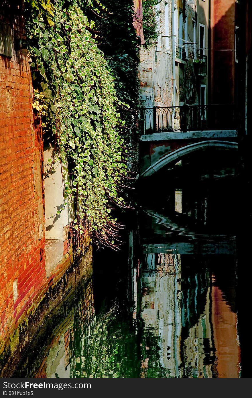 A quiet canal corner in Venice. A quiet canal corner in Venice