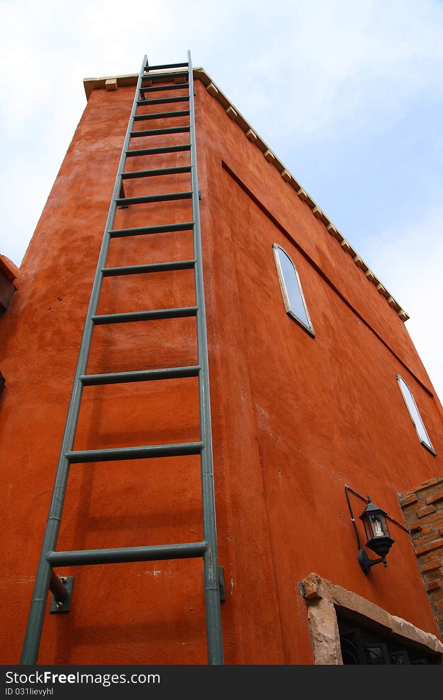 Fire escape stair on the wall