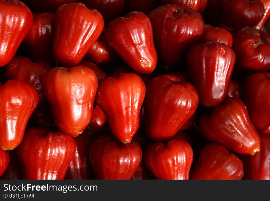 Thai rose apple in the market.