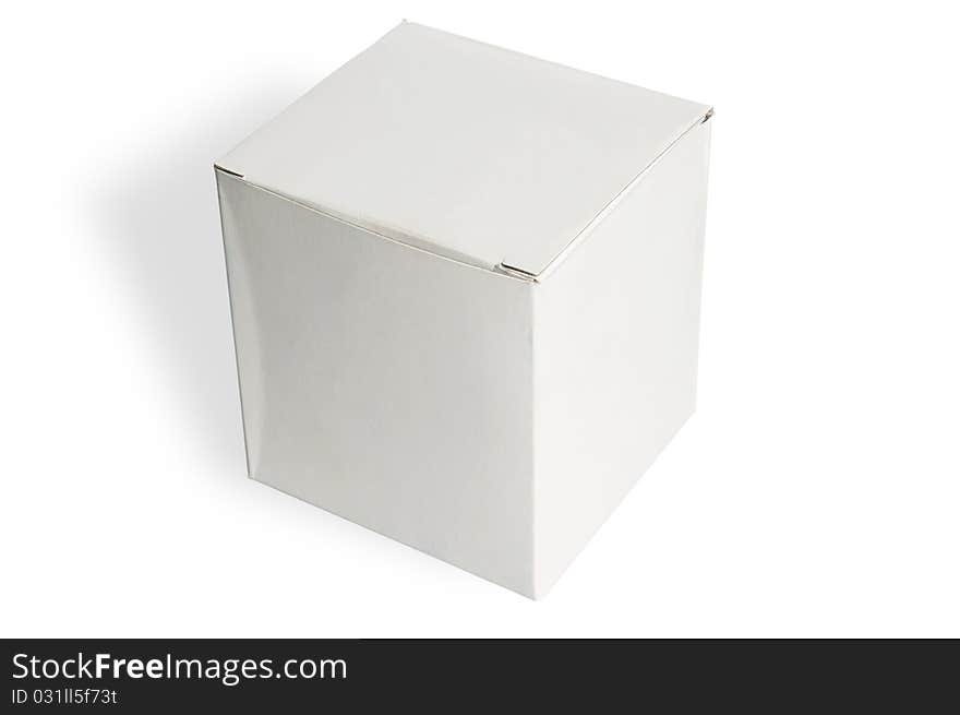 Blank White Box Isolated on a White Background Ready for Your Own Graphics. Blank White Box Isolated on a White Background Ready for Your Own Graphics.