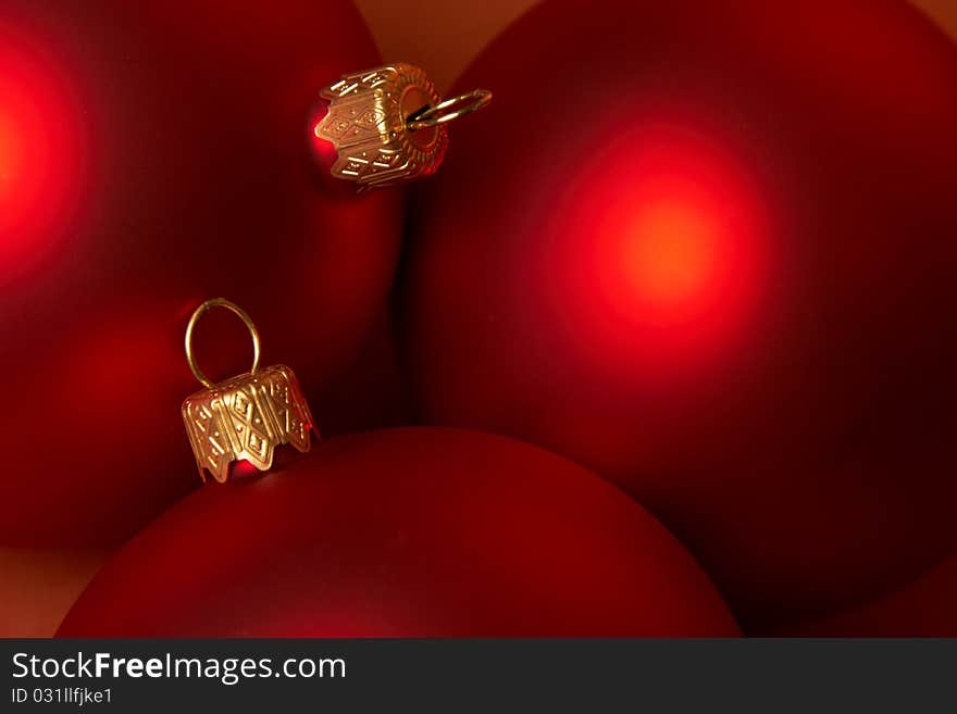 Christmas red glass holiday balls. Christmas red glass holiday balls