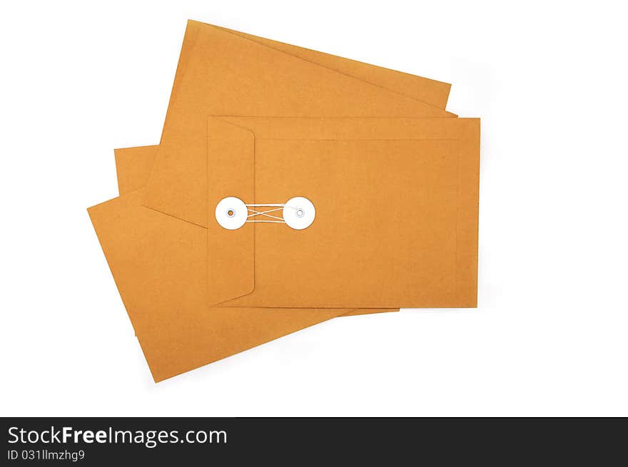 Blank business brown paper envelope on isolated