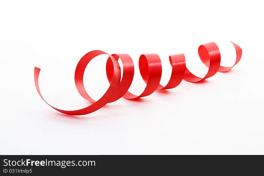 The red satin ribbon isolated