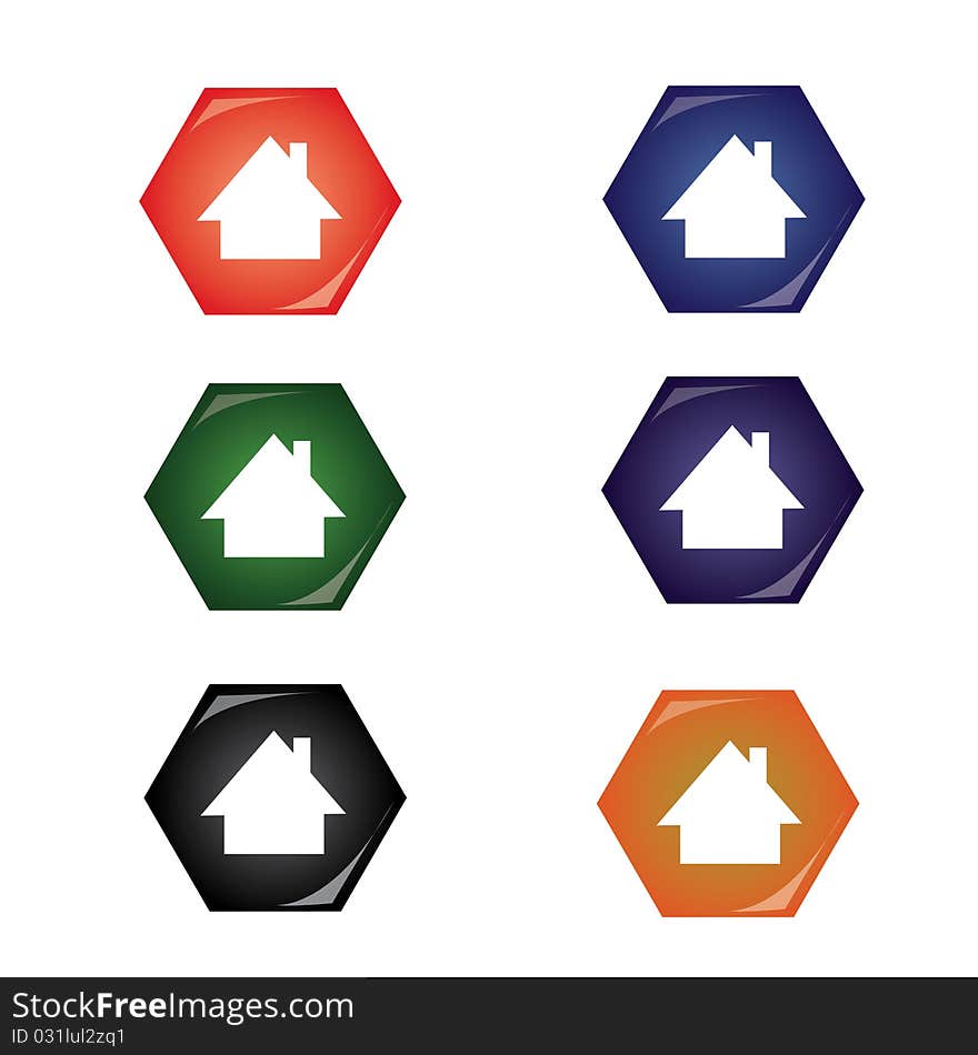 Home button that created into polygon shape and in different color