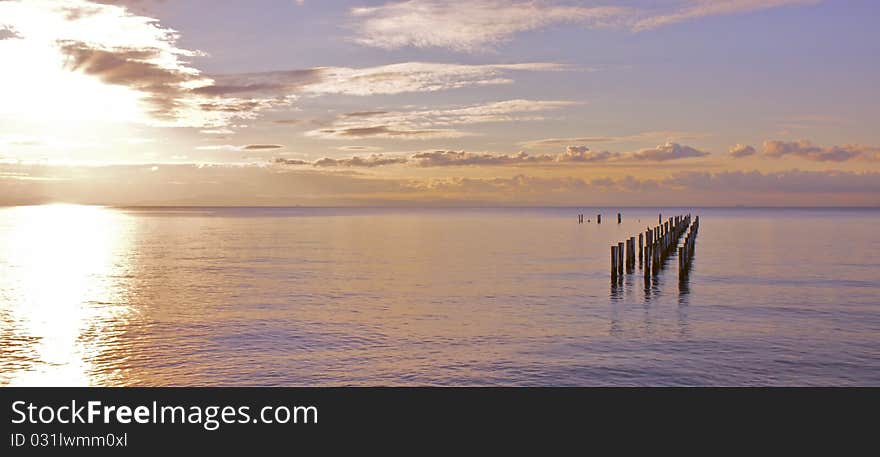 Sunset At Old Pier