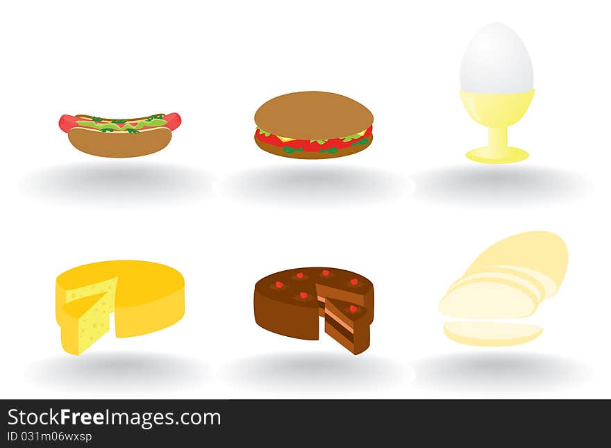 Set of icons of meal on a white background. A illustration. Set of icons of meal on a white background. A illustration