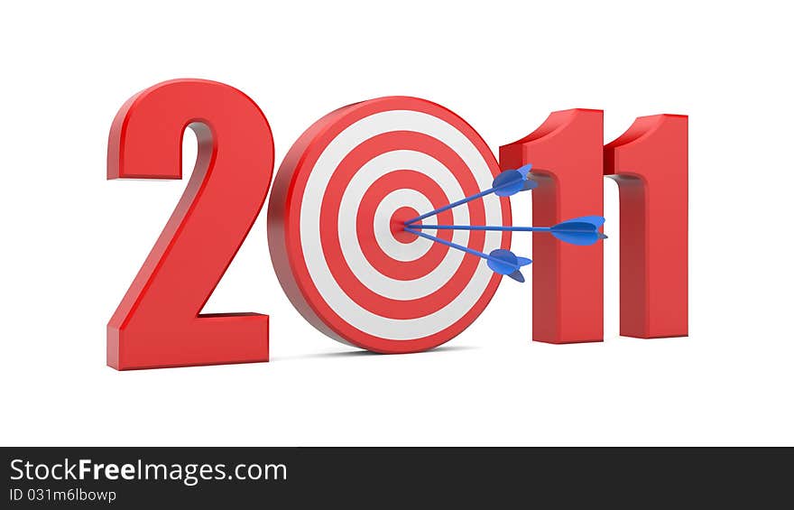 Success in new year. Image contain clipping path