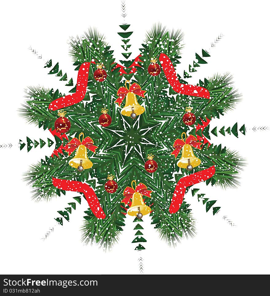 Christmas star from the tree in vector format