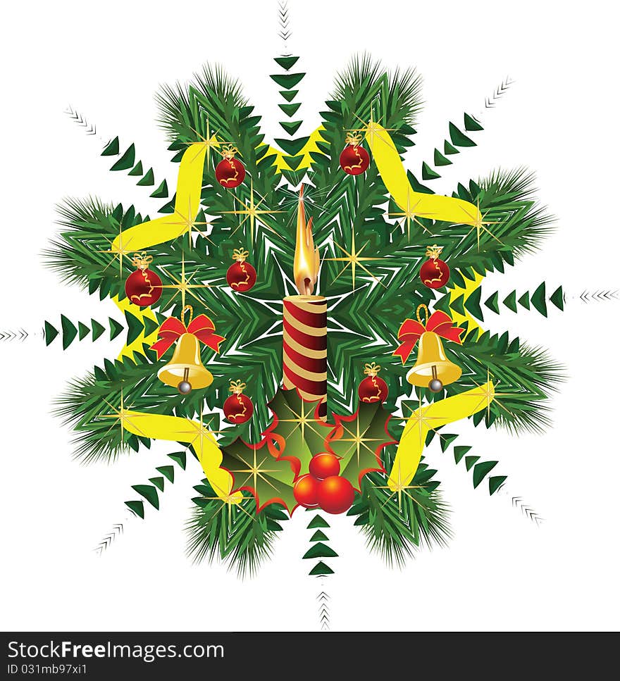 Christmas star from the tree in vector format