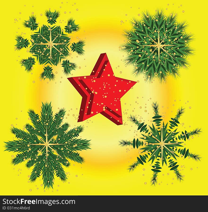 Winter holidays star of a Christmas tree in vector format. Winter holidays star of a Christmas tree in vector format