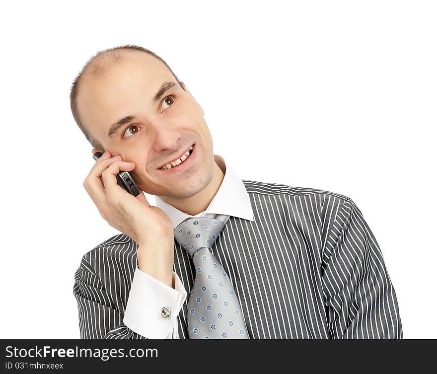 Handsome Young Guy Using A Mobile Phone