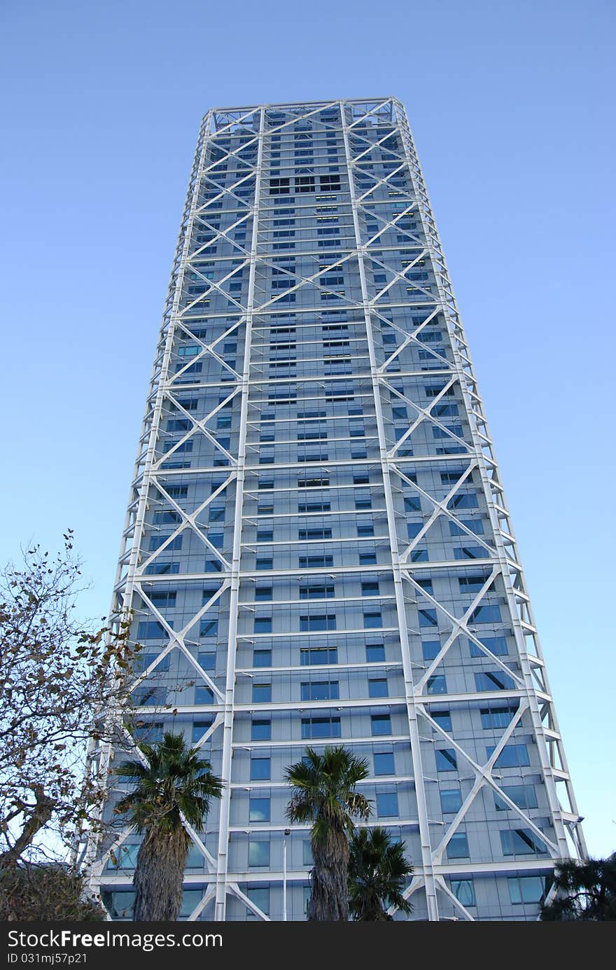 Looking up to a skyscraper