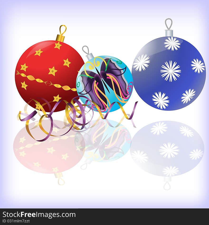 New Year's colour spheres, card. New Year's colour spheres, card