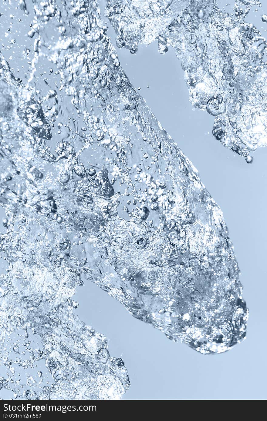 Blue flowing water abstract background